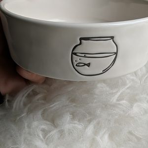 Rae Dunn cat food water bowl fish